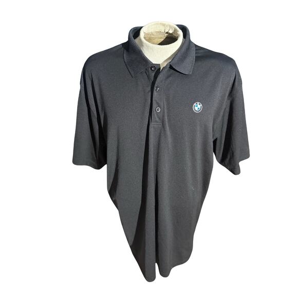 BMW Black Polo Shirt Men’s 2XL Embroidered Logo Short Sleeve Performance Golf - Picture 1 of 4